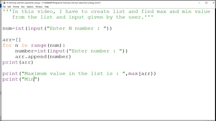 Python Program to Find Maximum & Minimum Elements in a List