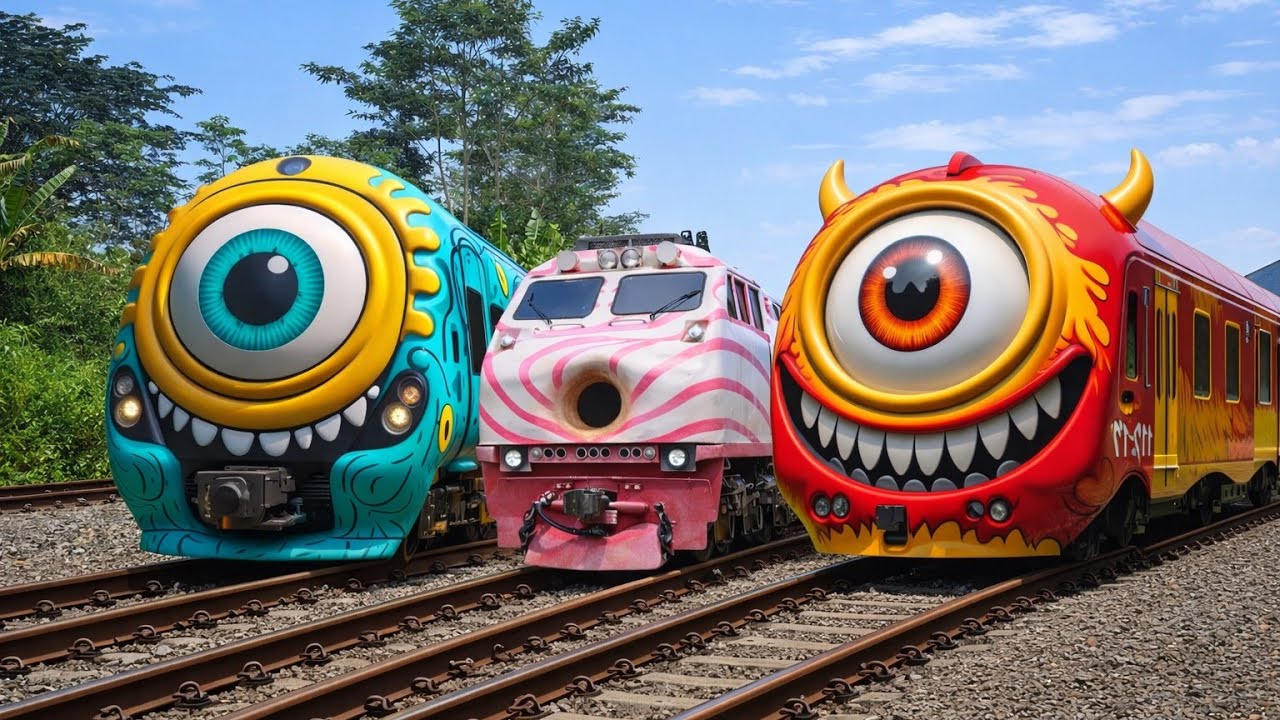 Game Tebak Gambar Kereta Api Panjang: Donat Train, Monster Train, Helicopters, Tracktor, CC20? Ep55