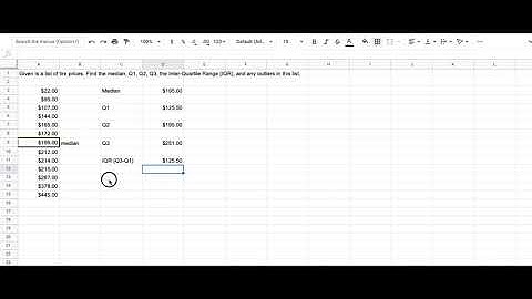 Qs, IQR, Outlier w/ Sheets!