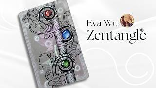 Zentangle Art 禪繞畫 #1671 How to draw by Eva Wu 禅绕画 ゼンタングル doodle art Phi tile