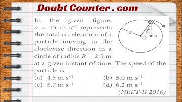 In the given figure, a=15 m/s 2 represents the total acceleration of a particle moving in the