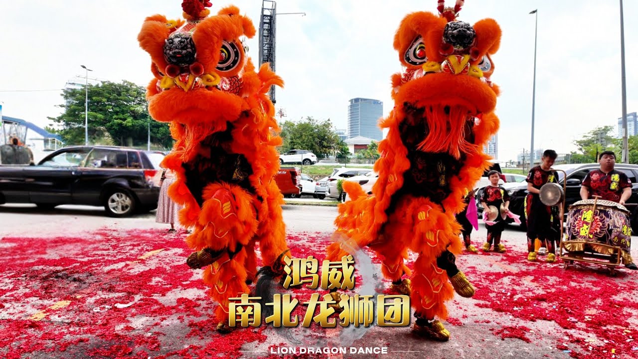 🦁🦁 Двойной танец льва штурмует TEKKAI в Uptown | Танцевальная труппа «Хунвэй Север и Юг»