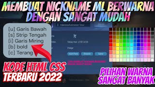 Cara Membuat Nickname ML Berwarna Terbaru 2022 ~ Patch Terbaru Mobile Legends