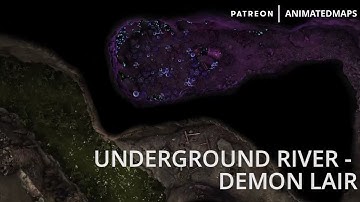 Animated Dungeon Maps - UNDERGROUND RIVER - DEMON LAIR battle maps preview