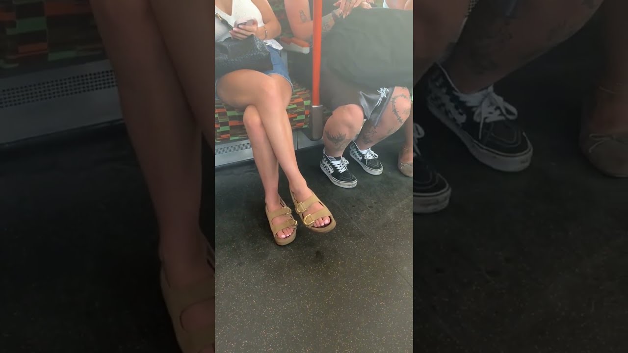 Candid Feet (Red and Pink Pedicure)