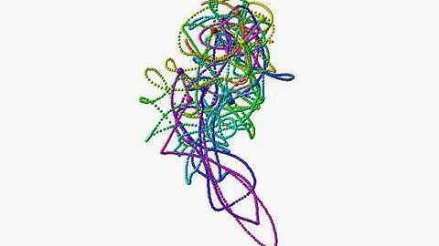 Undecuple (11) pendulum starting from vertical position / simulation / chaos