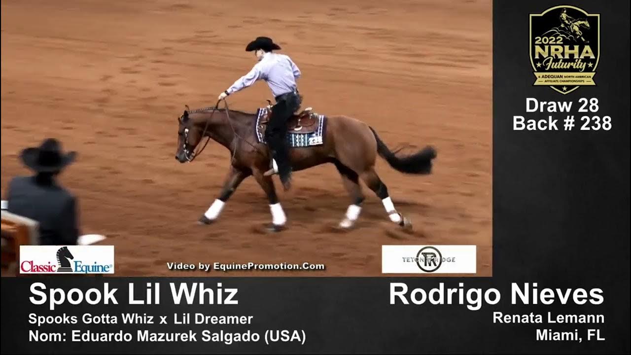NRHA 2022 Reining Futurity in Oklahoma 🐴 Spook Lil Whiz 🇺🇾 Rodrigo Nieves … 218½ (2nd Open Lev.2