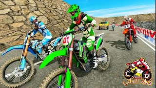 سباق دراجات نارية موتورات جبلية على الطرقات الثلجية الجبلية#5-Snow Mountain Bike Racing 2021 screenshot 3