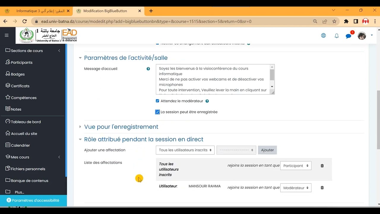 Formation prise en main plateforme MOODLE 2