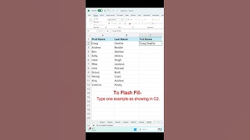 Excel Flash Fill Function Explained in Seconds #shorts #flashfill #exceltips  #exceltricks