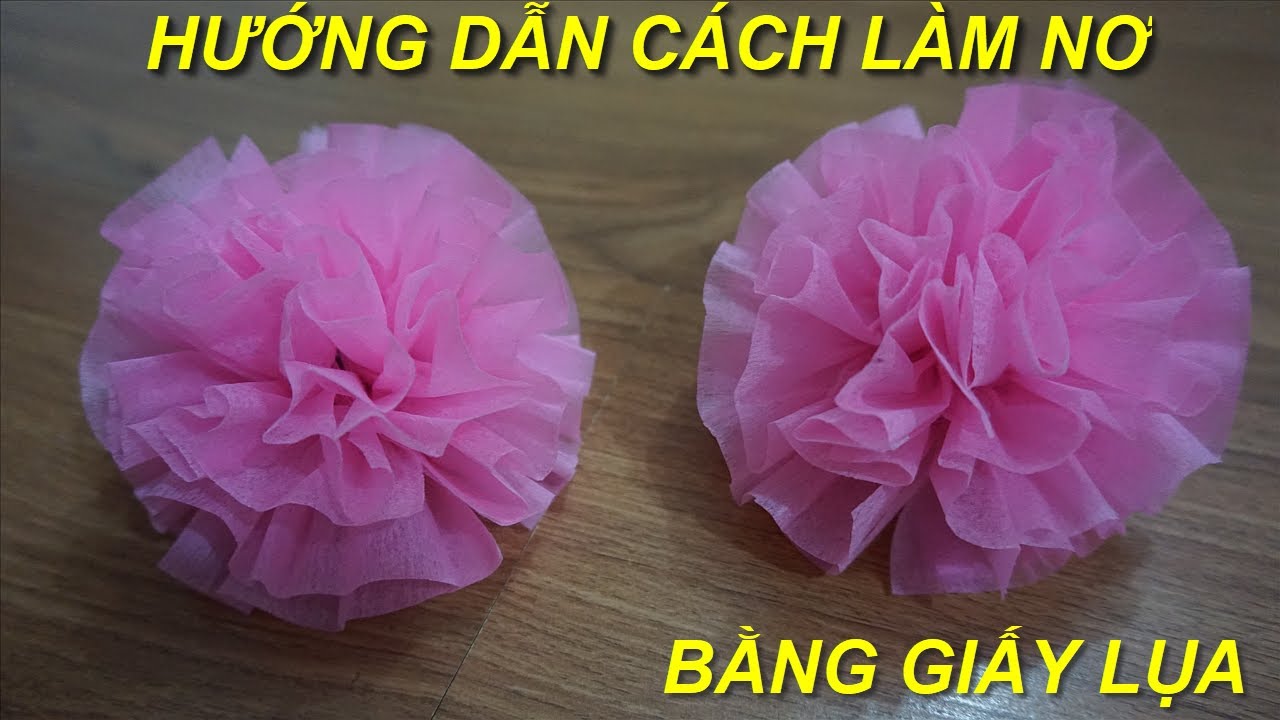 DIY | Cách làm nơ bông bằng giấy lụa | Cách làm nơ... - youtube