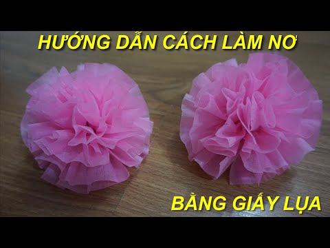 Video DIY | Cách làm nơ bông bằng giấy lụa | Cách làm nơ... - youtube