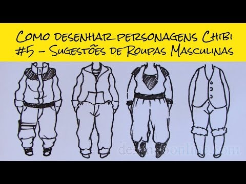 Como desenhar personagens Chibi - #5 - Sugestões de Roupas Masculinas