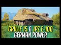 ► Grille 15 &amp; JagdPanzer E-100, German Power! - World of Tanks Gameplay