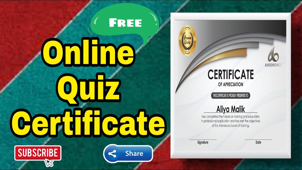 Online Free Quiz Certificate || Free Government Certificate || 