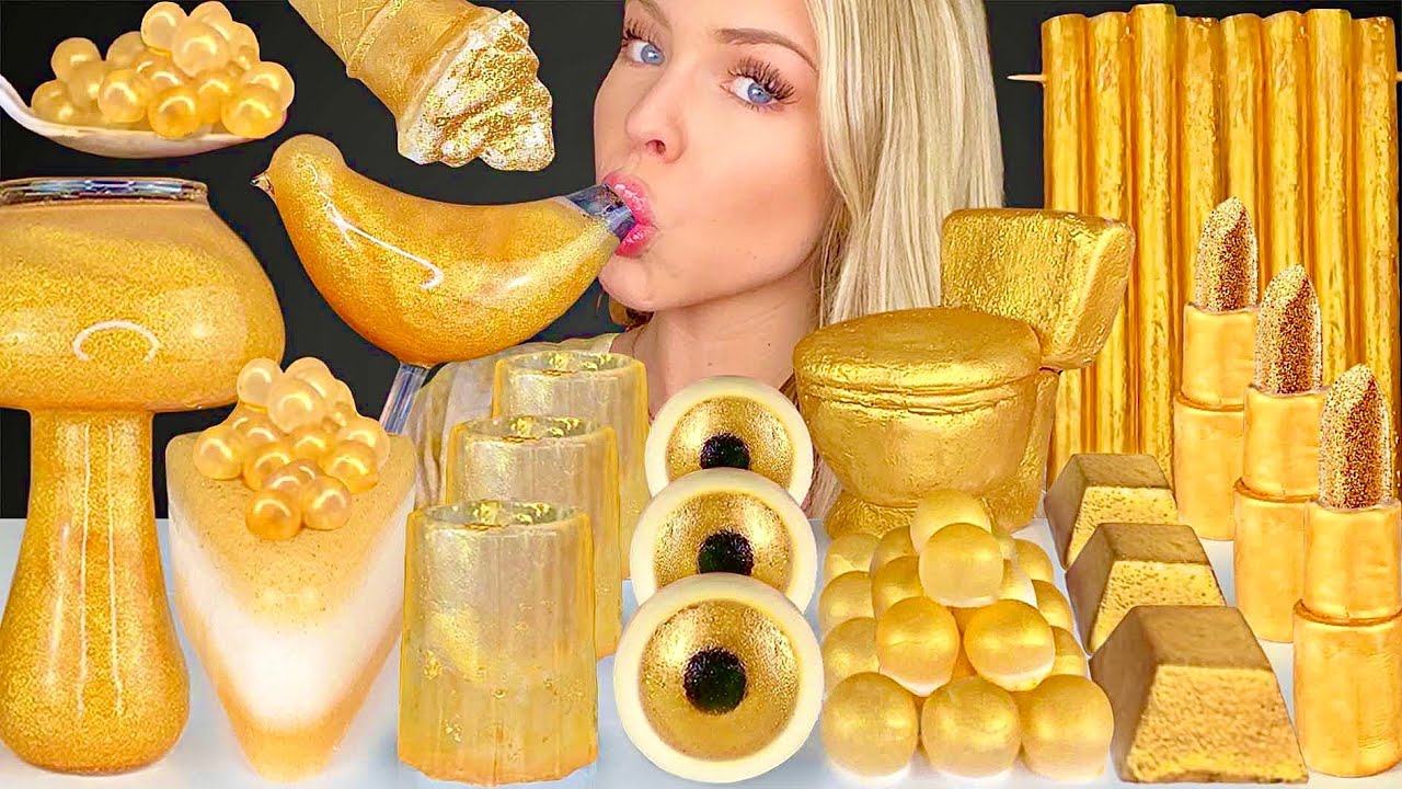 ASMR EDIBLE GOLD BARS, 24 KARAT GOLD HONEYCOMB, EDIBLE STILETTO