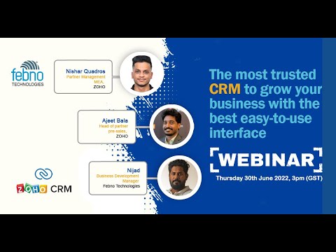 Zoho CRM Webinar hosted by Febno Technologies