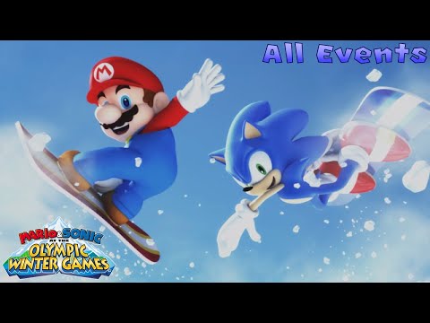 Mario u0026 Sonic at the Olympic Winter Games (Wii) [4K] - All Events