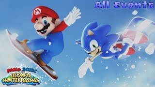 Mario \& Sonic at the Olympic Winter Games (Wii) [4K] - All Events