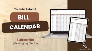 Bill Tracker Calendar Tutorial | Payment Schedule and Recurring Bills Excel Google Sheets