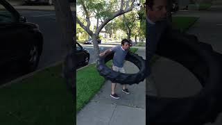 Michael Woolson proves he's made of steel and has got an iron will#Hulahoop #Tire #Workout #Weights