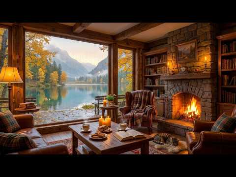 Rainy Day in Hallstatt ☕ 🌧️ Lakeside Cafe Ambience & Soft Jazz Piano for Relaxation