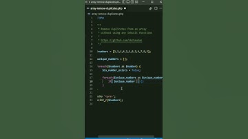 Remove duplicates from an array without using any built-in functions in PHP #shorts #coding #php