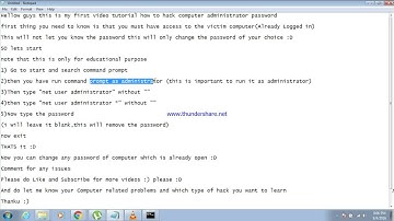 How to hack administrator password