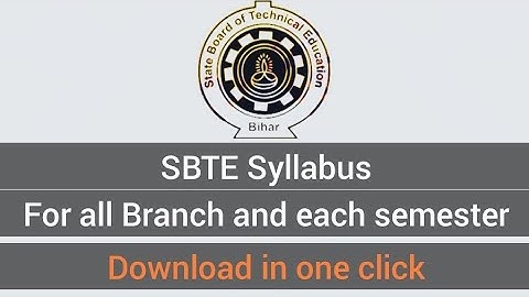 How to download SBTE Syllabus? SBTE Bihar Polytechnic Syllabus for all branches