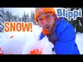 Blippi makes a snow angel  winter fun for children  educationals for toddlers