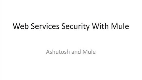 Security again: Web Services Security With Mule