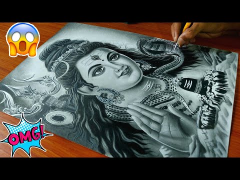 Creative lord shiva art // creative & unique// shiv ratri special sketch -  YouTube