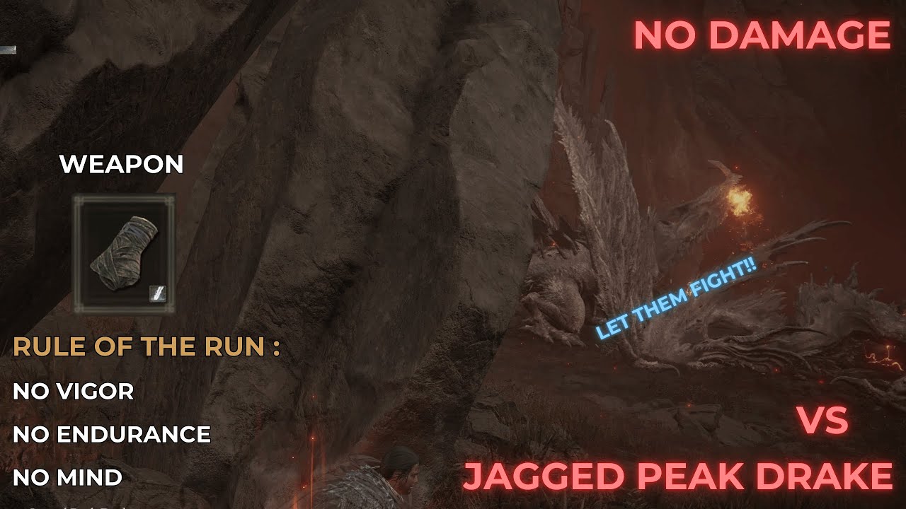 Jagged Peak Drake Boss Fight | No Damage | Elden Ring DLC