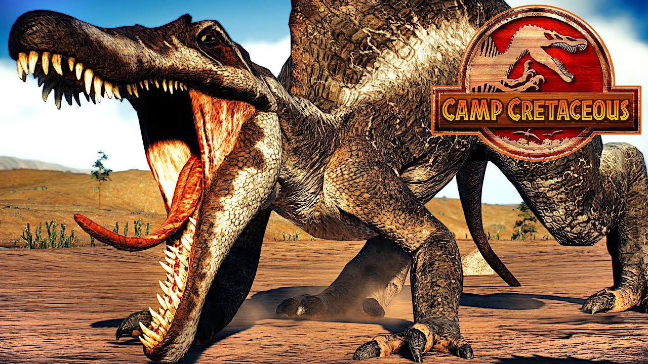 NEW Spinosaurus Camp Cretaceous ! The HUNT ! Dinosaur Mod Showcase | Jurassic World Evolution 2