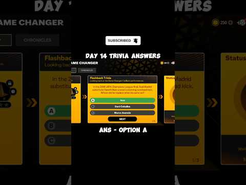 GAME CHANGER DAY 14 TRIVIA ANSWERS 🔥😌 #fcmobile #fifamobile #gamechanger