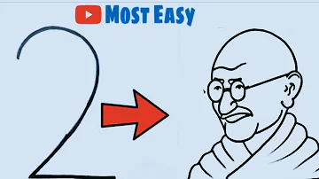 How to draw Mahatma Gandhi from number 2 || Mahatma Gandhi drawing easy || gandhi ji drawing|drawing