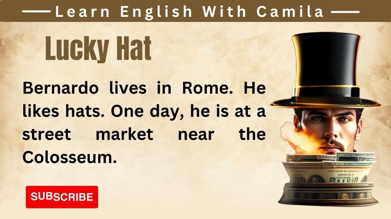 Improve your English ⭐ Lucky Hat ⭐ Story level 2 - English speaking practice