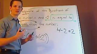 algebra - translating a word problem into an algebraic equation - example 3