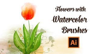 How to Draw Tulip Flowers with Watercolor Brushes in Adobe Illustrator