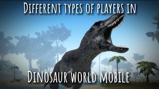 Different types of players in dinosaur world mobile