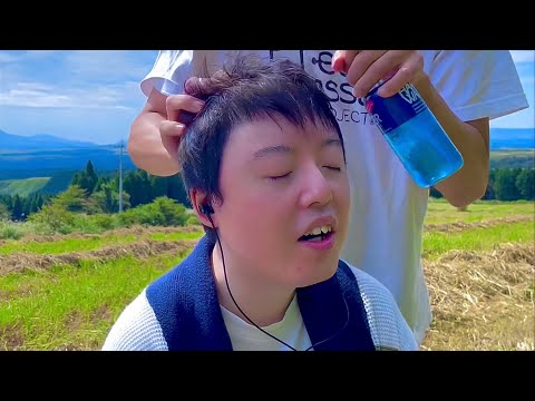 【ASMR】秋空で究極のハールワッサー！爽快で気持ち良すぎる頭皮のヘッドマッサージ