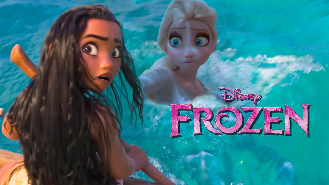 Elsa and Moana defy the rules of the sea Forest Spirit Frozen 3