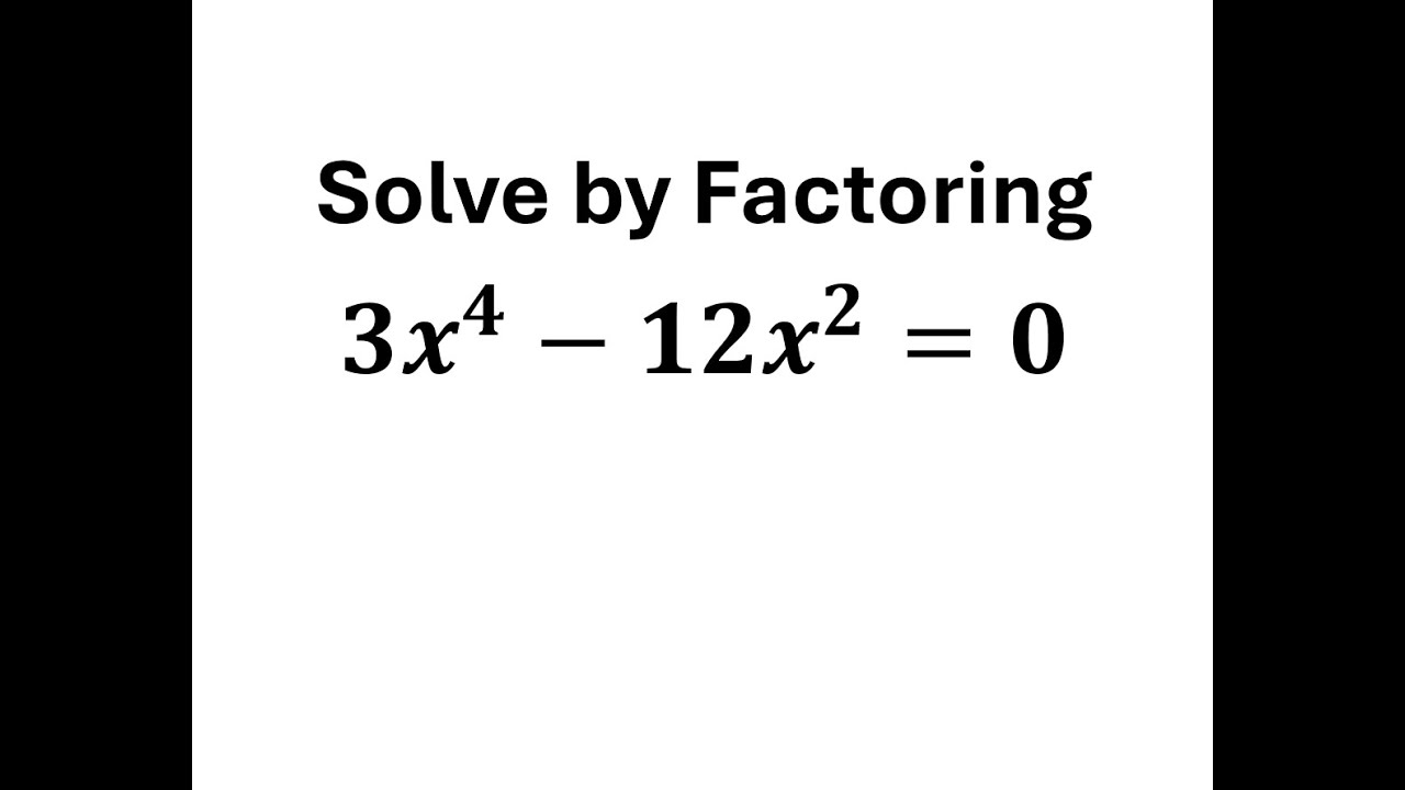 Solve the Polynomial Equation by Factoring - YouTube