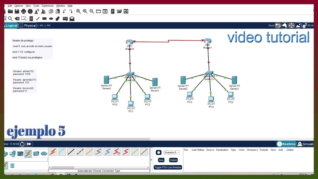 Cisco Packet Tracer – video 5: Como crear usuarios para los Routers con ...