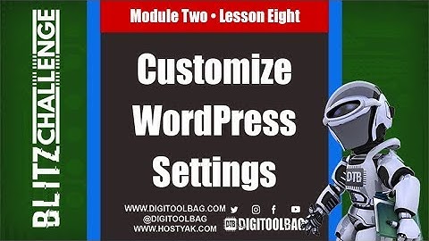 Customize WordPress Settings
