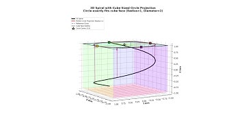 3D Spiral with Cube Sized Circle Projection