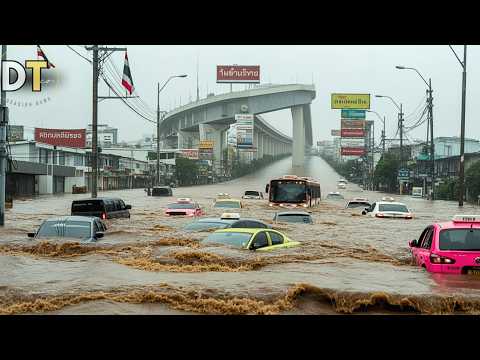 Video Flood Chaos in Bangkok, Thailand Today: Disaster Zone Declared & Traffic Paralyzed