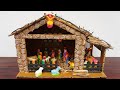 How to Make Christmas Crib | DIY Nativity Scene | Easy and Simple Crib Using Cardboard