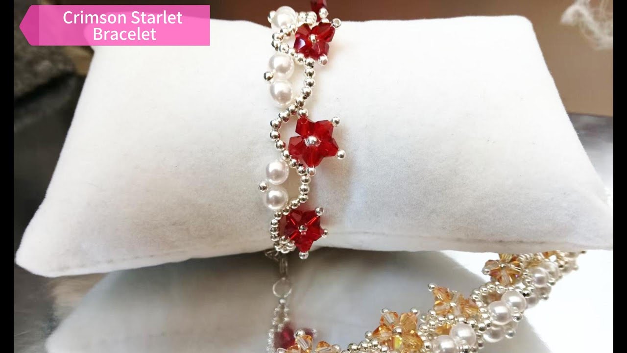 Crimson Starlet Bracelet DIY/ Step by Step Tutorial AB20250107