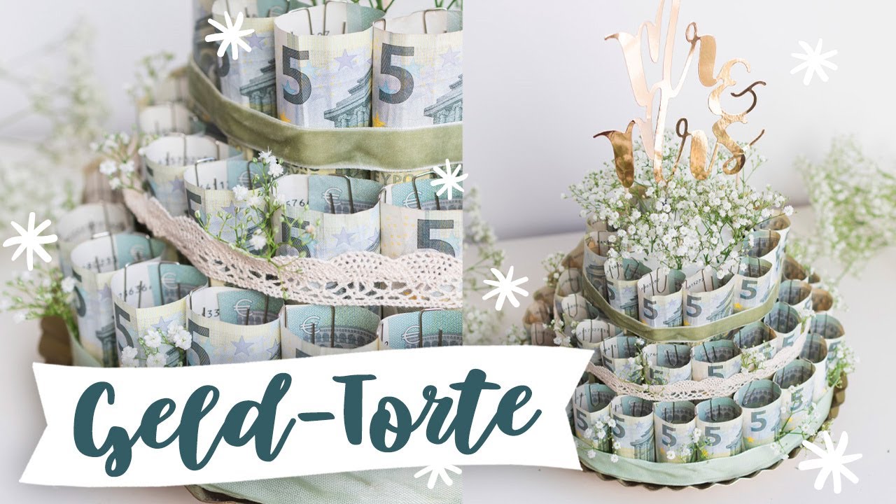 Geld-Torte: Hochzeitstorte mit Geldscheinen basteln | TRYTRYTRY